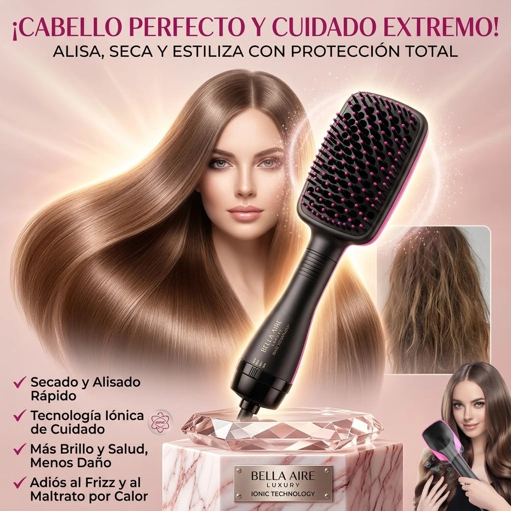 CEPILLO 3 EN 1💆‍♀️| PEINA, SECA Y ALIZA SIN MALTRATAR TU CABELLO Y CON UN RESULTADO HERMOSO❤️👌