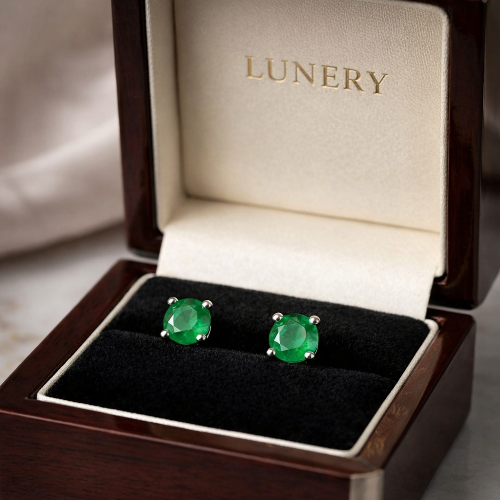 Aretes de Esmeralda Natural en Plata 925 Lunery 💚 – Elegancia que se Siente