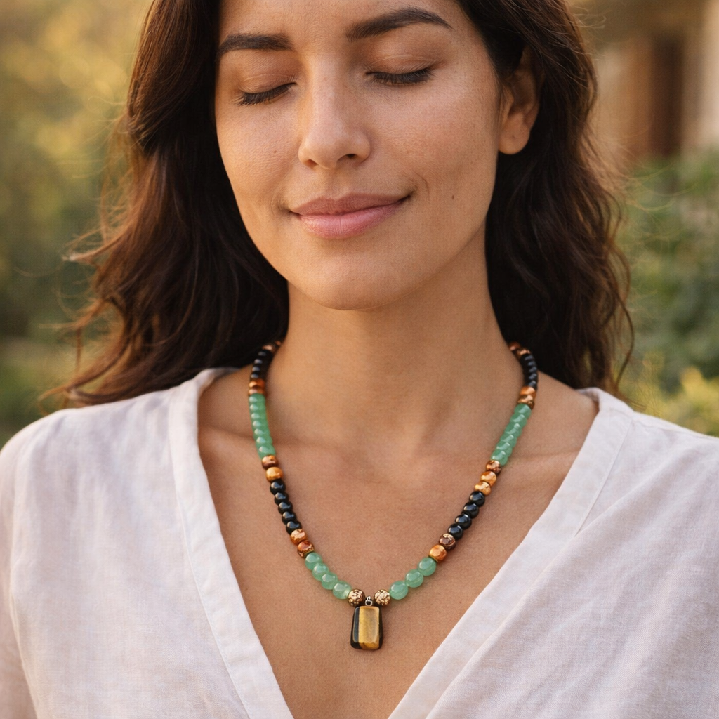 COLLAR ESMERALDA🍀 CAMBIA TU SUERTE, Y ATRAE LAS BUENAS VIBRAS HOY MISMO‼️