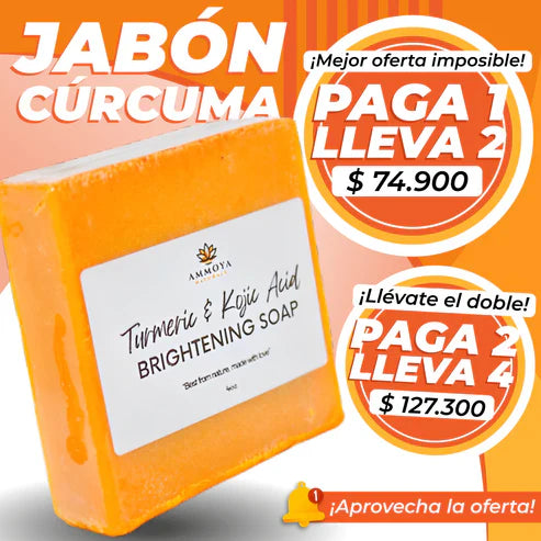 LLEVA 2X1 JABÓN DE CÚRCUMA Y ÁCIDO KÓJICO 🧼~ ACABA CON EL ACNE HOY MISMO 🔥